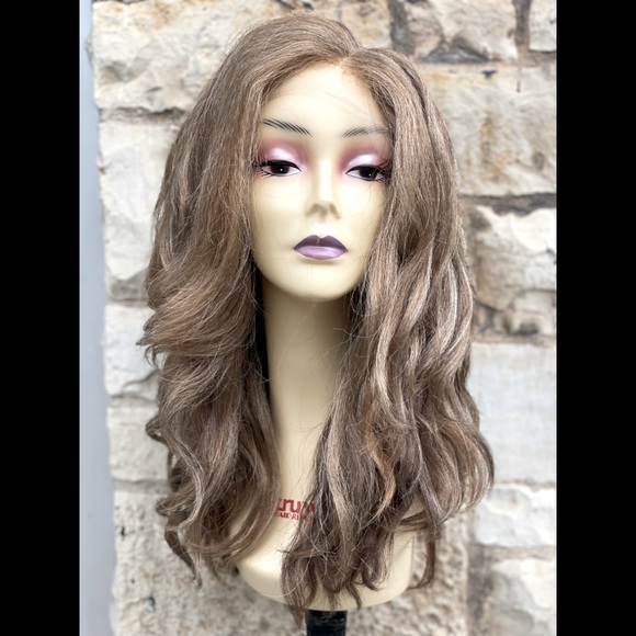 SALE Thick blonde mix sidepart swisslace wig waves main image 7